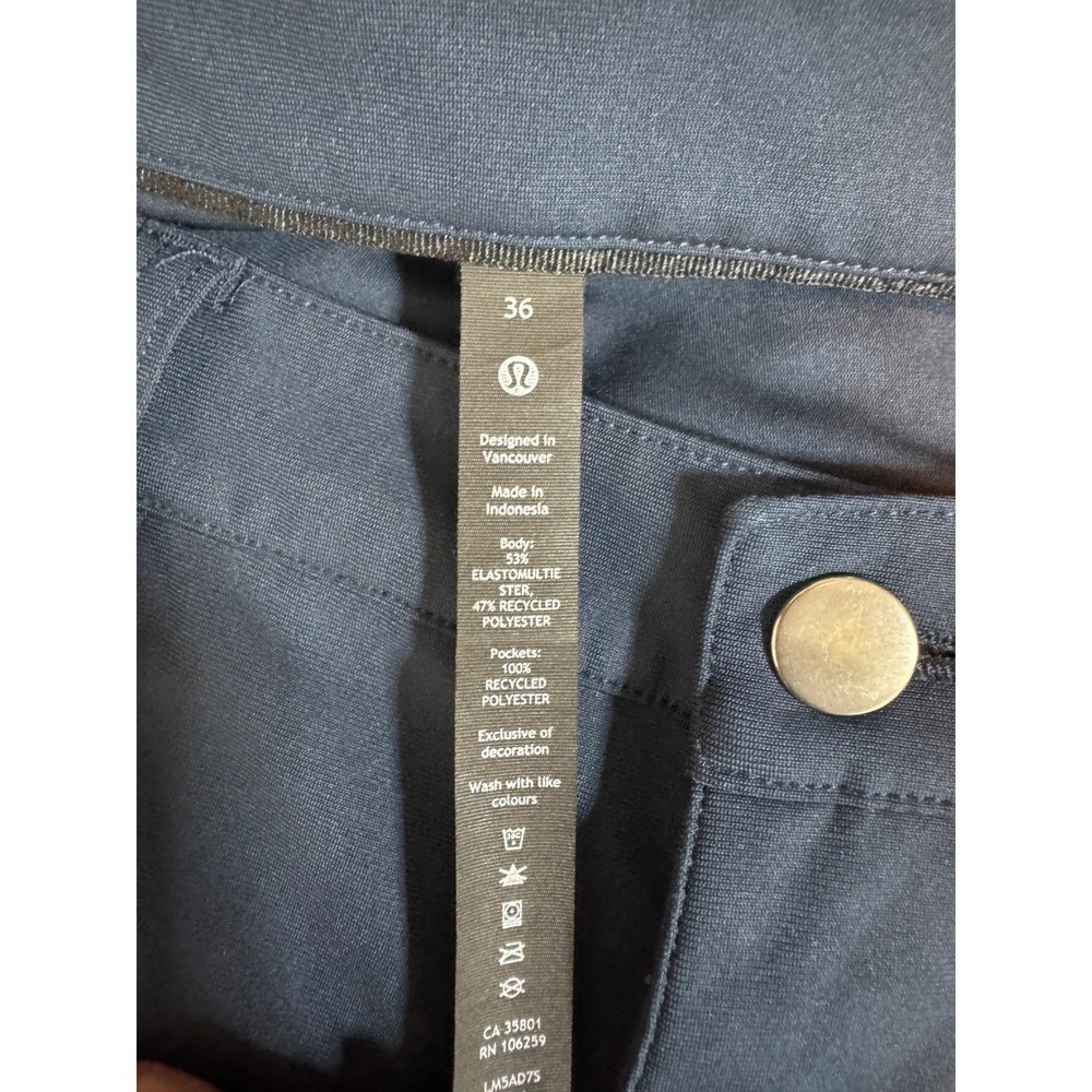 Lululemon Pants Lot Mens 36 Black Gray Blue Excellent Stretch 3 Pair - Picture 8 of 14